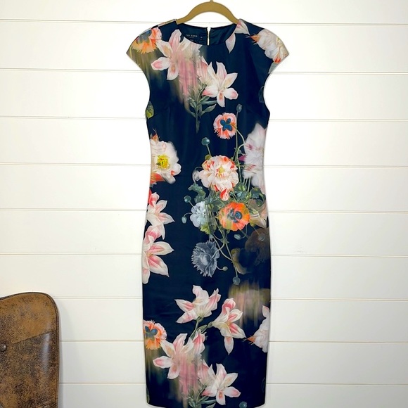 Ted Baker Floral Gown / Dress Excellent Condition Size 2 - Picture 1 of 11